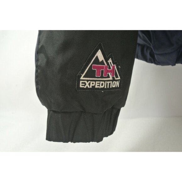 Tommy Hilfiger Expedition Outdoors Spell Out Flag Puffer Jacket 90s Mens Med Vtg - Picture 2 of 12